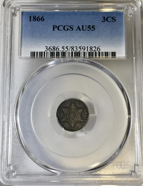 1866 PCGS AU55